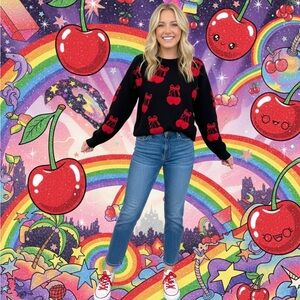 Nikka K Cherry Burst Sweater - Size Small